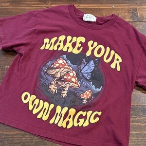 Retro Maroon Graphic Crop Top